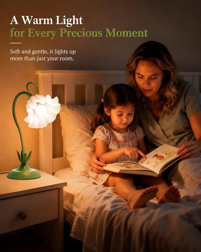 WERFOP Flower Table Lamp Cute Desk Lamp for Bedroom Home Decor - Image 9