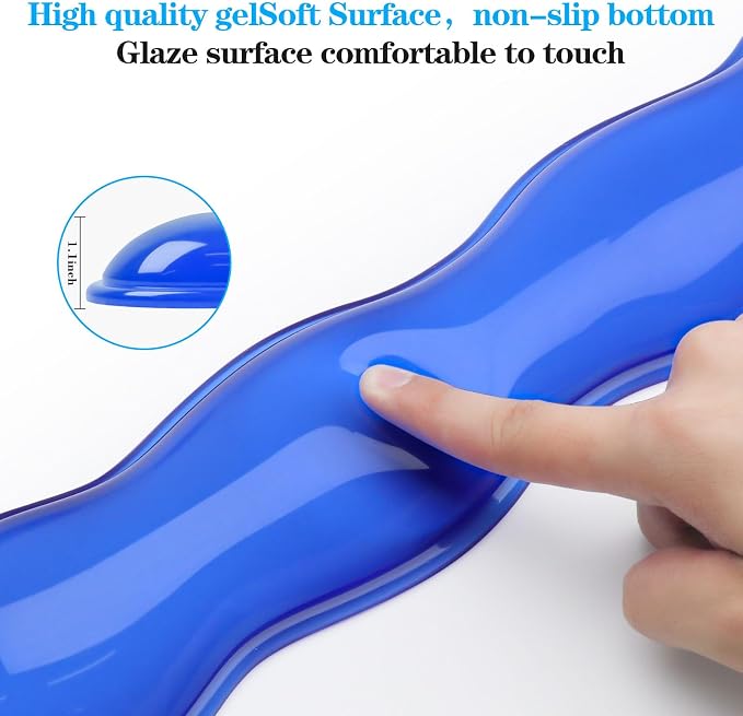 Gel Wrist Rest for Keyboard and Mouse, Wrist Rest for Keyboard, Mouse Wrist Support, Pain Relief, Cool Touch, Non-Skid, Keyboard and Mouse Wrist pad Set - Image 5
