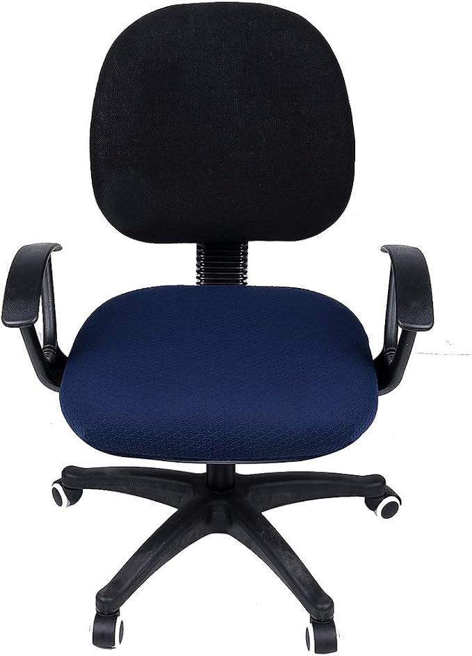 Smiry Office Computer Chair Seat Covers for Desk, Anti-dust Protector | Stretch Jacquard Removable Washable Desk Chair Seat Cushion Protectors, Navy Blue - Image 3