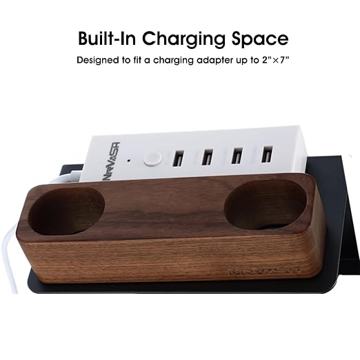 NIRVASH Walnut VR Headset Wall Mount Holder, Wood VR Wall Stand Storage Hook Compatible with Meta/Oculus Quest 3, 2, 3S, Vive Display Hanger, Game Room Decor Vintage Gift Organizer Shelf (No Charger) - Image 7