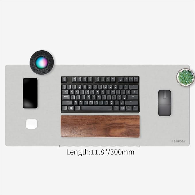 Faluber Wooden Wrist Rest, 12-inch Length and 20mm Thickness for Compact Keyboard, Walnut Wood Palm Rest, Ergonomic Design for Mechanical Gaming Keyboard, Stain Resistant (Small, Walnut Wood) - Image 2