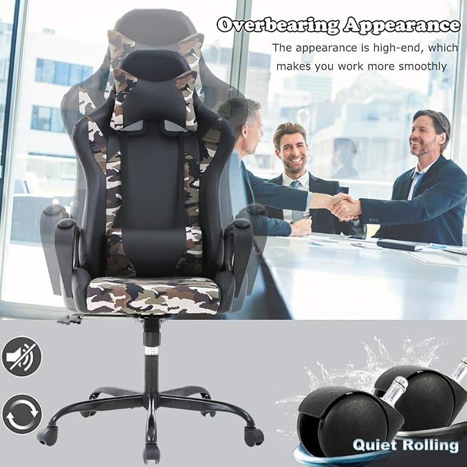 Office Chair Gaming Chair Desk Chair Ergonomic Executive Swivel Rolling Computer Chair with Lumbar Support - Image 6