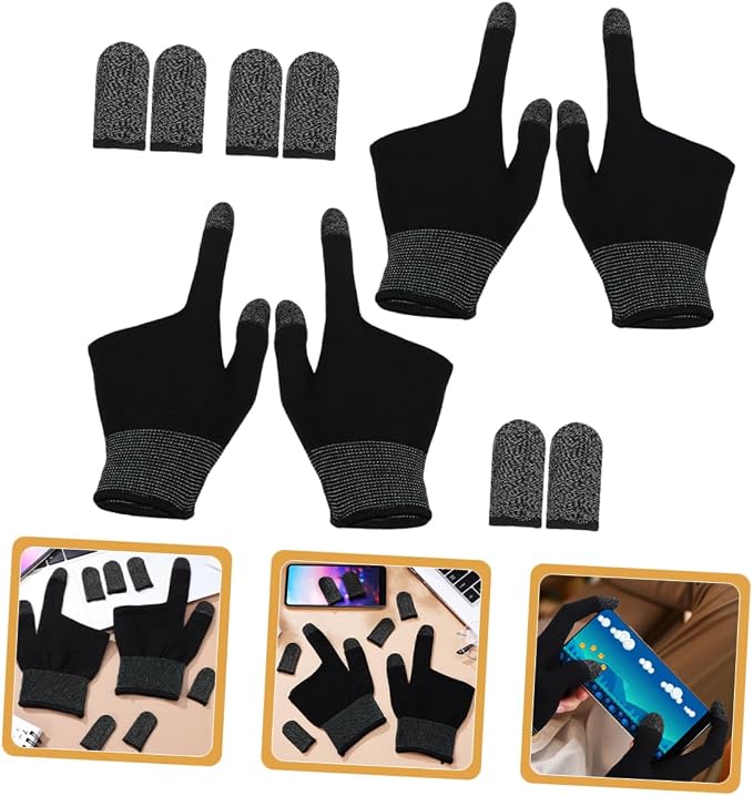 KICHOUSE 2pairs Ultra-Thin Gaming Finger Sleeves Comfortable Gloves for Mobile Gamers of Breathable Nonslip Sleeves for Extended Gaming Sessions and Billiards - Image 7