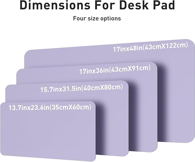 Aothia Leather Desk Pad Protector, Mouse Pad, Office Desk Mat, Non-Slip PU Leather Desk Blotter, Laptop Desk Pad, Waterproof Desk Writing Pad for Office and Home (31.5" x 15.7", Lavender) - Image 7