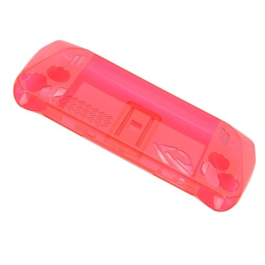 Clear Shockproof TPU Protective Case for ROG Ally Handheld 2023, Transparent Game Console Cover with Foldable Stand and Non - Slip Grip for Gaming Comfort (Transparent Red) - Image 4