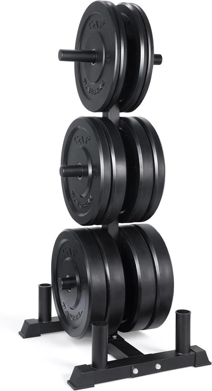 CAP 2-inch Olympic Bumper Plate Weight Set | 100-370 lbs | Multiple Colors | Storage Rack Optional by CAP