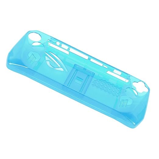 Clear Shockproof TPU Protective Case for ROG Ally Handheld 2023, Transparent Game Console Cover with Foldable Stand and Non - Slip Grip for Gaming Comfort (Transparent Blue) - Image 4