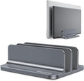 OMOTON Dual Vertical Desk Laptop Stand Holder, Fits MacBook Air/Pro, Grey by OMOTON
