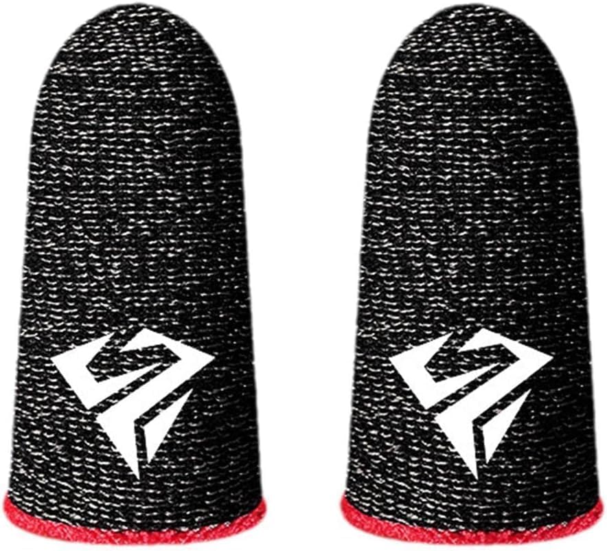 1 Pair for Pubg Mobile Games Gaming Finger Sleeve Breathable Fingertips Sweatproof Fingertip for Mobile Cove Slip Finger Gloves, Cell Phone Gaming Finger Sleeves,Gaming Accessories (Red) by Tustao