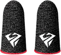 1 Pair for Pubg Mobile Games Gaming Finger Sleeve Breathable Fingertips Sweatproof Fingertip for Mobile Cove Slip Finger Gloves, Cell Phone Gaming Finger Sleeves,Gaming Accessories (Red) by Tustao