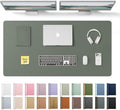 YSAGi Leather Desk Protector, Office Mat, Large Mouse Mat, Non-Slip PU Leather Blotter, Laptop Desk Pad, Waterproof Writing Pad for Office and Home (Dark Green, 47.2" x 23.6") by YSAGi
