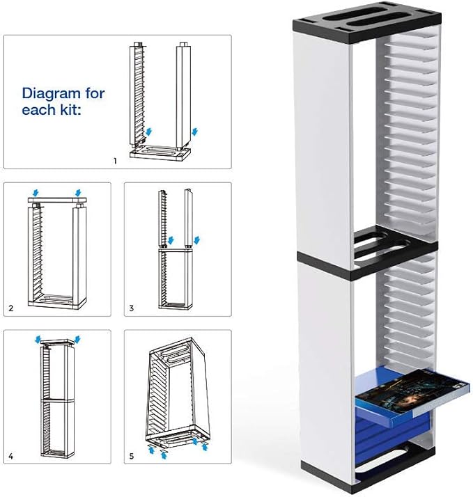 Game Card Box Storage Stand for PS5,PS5 Controller Charger, Controller Charger Station - Image 6