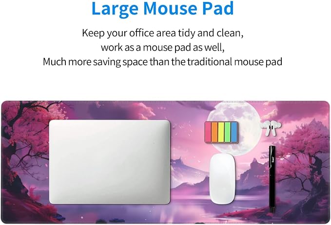 Gaming Mouse Pad Desk Pad,Extended Big Mouse Pad,31.5x11.8 Inch Long Computer Keyboard Mouse Mat Mousepad with 3mm Non-Slip Base and Stitched Edge for Gaming and Office… (Pink Canyon) - Image 7