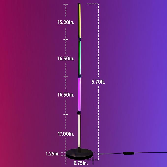 Enbrighten Vibe RGBWIC Smart Foldable Floor Lamp with Music Sync - Image 8