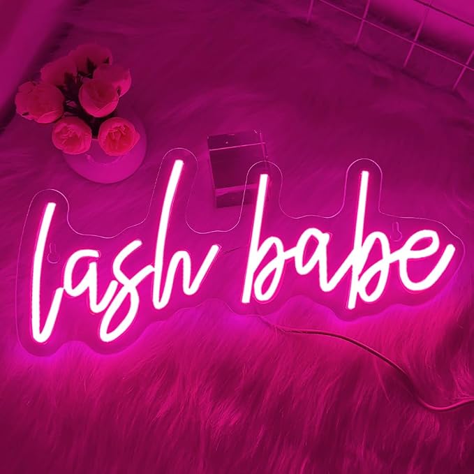 Lash Babe Neon Sign for Wall Decor, Beautiful Pink Lashes Baby Neon Sign for Lash Room Decor, LED Light Sign for Lash Salon, Beauty Room, Nails Hair Bar, Gift for Girls by Unknown