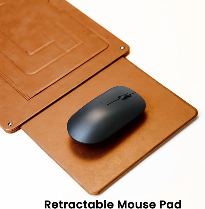 PUNCUBE Portable Lap Desk -Ultra Slim&Compact Laptop Desk in Sleek Design with Retractable Mouse Pad, Adjustable Stand, Expandable Surface, and Heat Protection for Laptops and Tablets (Blonder Brown) - Image 3