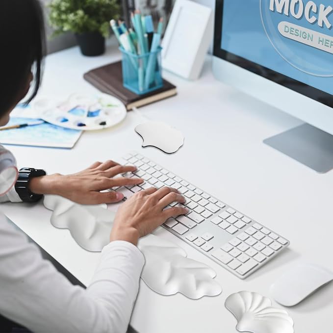 Ergonomic Keyboard Wrist Rest, Wrist Rest for Computer Keyboard, White - Image 7