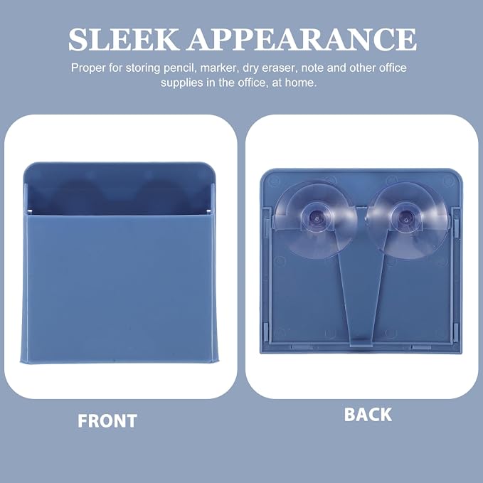 2Pcs Pen Holder with Suction Cup for Whiteboard Desktop Organizer Office Desk Storage Container for Pens Pencils Dry Erase Markers and Accessories Space Saving Pencil Holder - Image 8