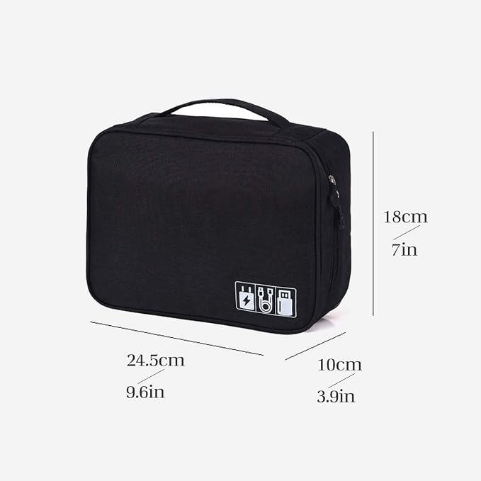OrgaWise Electronics Organizer, Electronic Accessories Bag Travel Cable Organizer Three-Layer for iPad Mini, Kindle, Hard Drives, Cables, Chargers - Image 2
