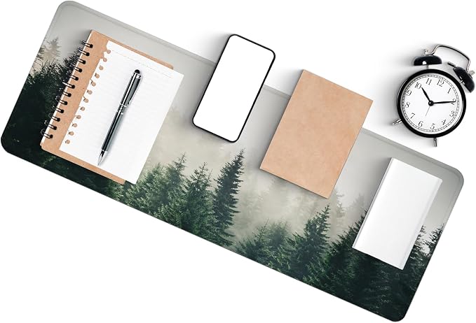 Gaming Mouse Pad with Anti-Slip Rubber Base, Extended Large Computer Mouse Mat with Stitched Edges, Long XL Anime Mousepad for Laptop and Keyboard, 31.5 x 11.8 inch (Forest Tree) - Image 4