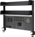 Clamp On Desk Pegboard Shelf, Black, 23.6in | Metal Desktop Organizer Hutch,Clamp-on Shelving System with 2 Shelves, Computer Desk Accessories,for Office, Dorm by jvsufuik