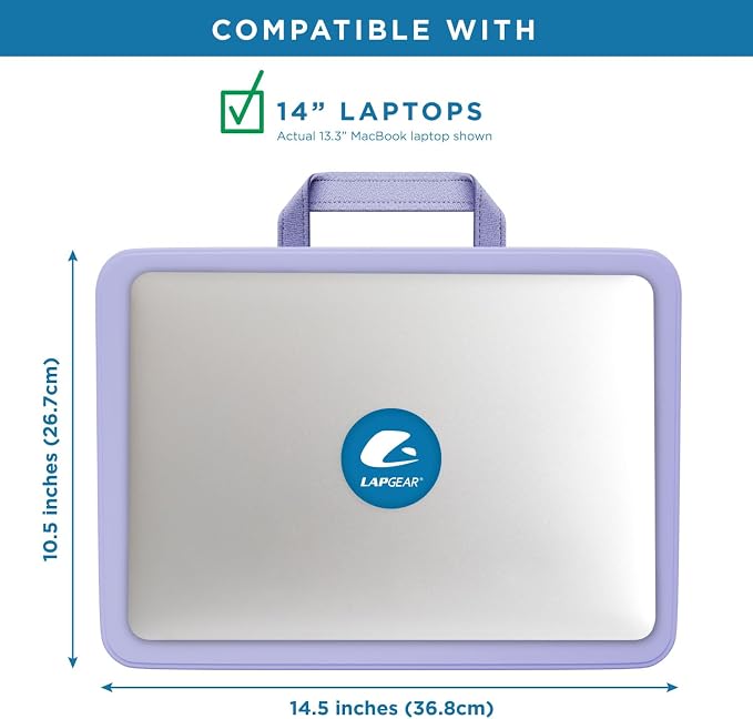 LAPGEAR Compact Lap Desk – Purple Amethyst, Fits 14" Laptops - Image 3