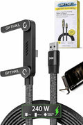 Invisible Holder Charger Cable, 240W Super Fast Charging with Stand, Built-in Phone Support Fast Charging Cord, Type C Braided Design for Gaming Office Travel (A to Type - C) by GFTHKL