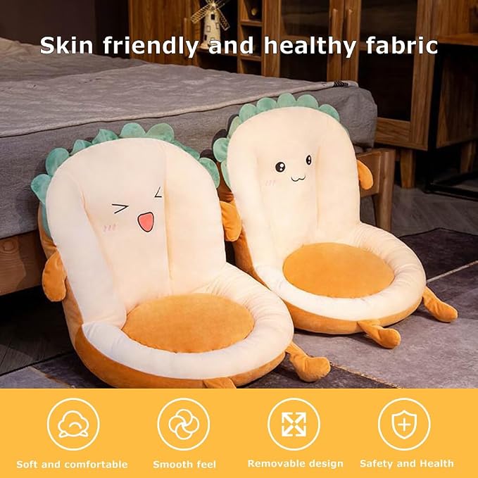 Cute Toast Seat Cushion with Backrest - Kawaii Office Chair Cushion - Soft Gaming Chair Cushion - Image 3