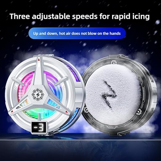 Protable Mobile Phone Cooler, Three-Speed Magnetic Cellphone Radiator with Temperature Display&Light, Rechargeable Phone Cooling Fan with Semi-Conductor Cooling Chip for Mobile Gaming Live Streaming - Image 7