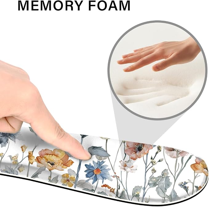 Desk Pad and Keyboard Wrist Rest, Large Mouse Pad + Keyboard Pad+Mouse Wrist Support, Non-Slip Desk Mat Protector for Office, Home 31.5×11.8 Inches Cute Floral - Image 3