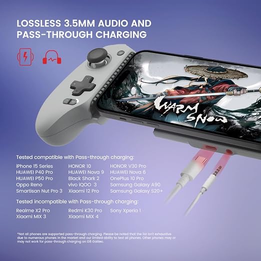 GameSir G8 Galileo Type-C Mobile Gaming Controller for Android & iPhone 15 Series (USB-C), Plug and Play Gamepad with Hall Effect Joysticks/Hall Trigger, 3.5mm Audio Jack - Image 5