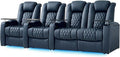 comfiroom Top-Grain Leather Home Theater Seating, Dual-Motor Power Recliner by comfiroom