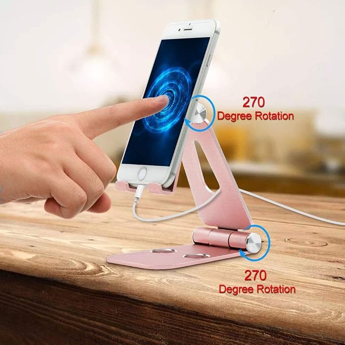 MEIZHEN Adjustable Metal Stand Nintendo Switch Playstand Cell Phone Stand Tablet Stand Universal 270 Degree Multi-Angle Rotatable,Fits All Smartphone iPad and Tablets - Rose Gold… - Image 6