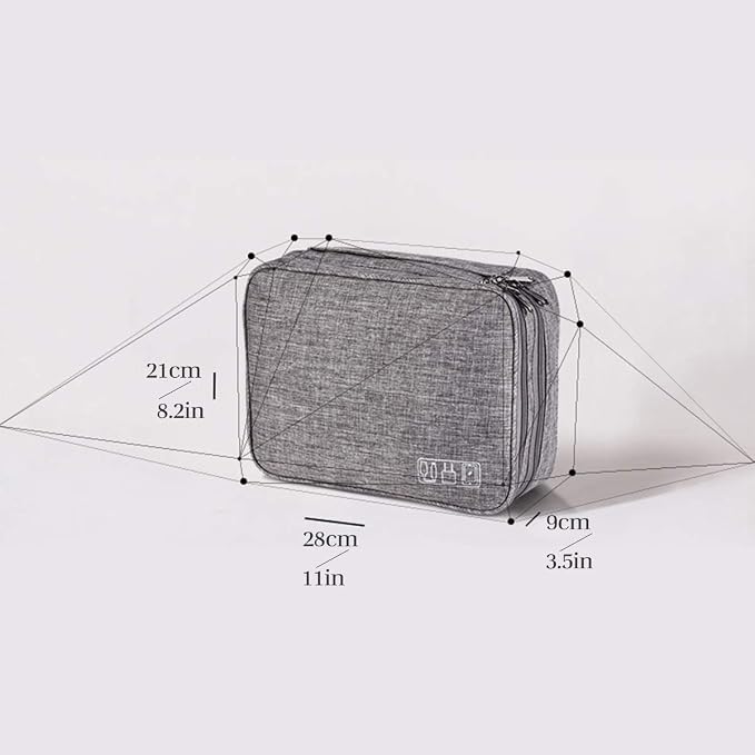 OrgaWise Electronics Organizer, Electronic Accessories Bag Travel Cable Organizer Three-Layer for iPad Mini, Kindle, Hard Drives, Cables, Chargers - Image 2