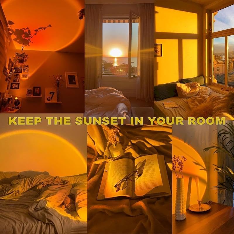 Fall Sunset Lamp Projector Light 180° Adjustable Sunset Mood Lamp, 4 Modes, Remote Control RGB Ambient Night Light for Bedroom. - Image 5