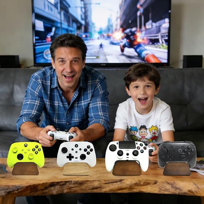 Solid Wood Gamepad Stand, Controller Holder for PS4 PS5 Xbox | This holder tidies gaming desk, fits most controllers, nice decor, ideal gift for father, son & boyfriend - Image 6