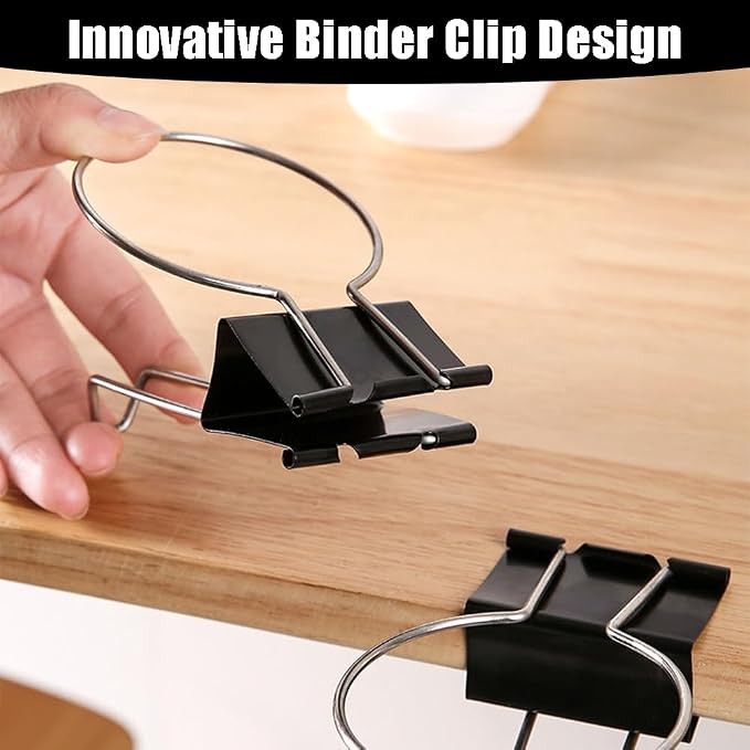 OULIGET Desk Cup Holder Binder Clips Hooks,Disposable Paper Cup Table Edge Clamp,Headphone Bag Keys Hats Pencil Hanger for Home Office and School,2 Pack - Image 5