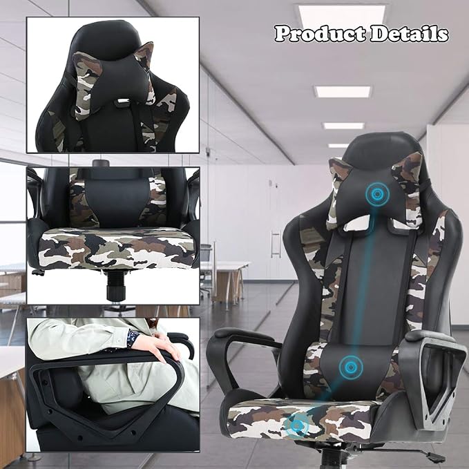Office Chair Gaming Chair Desk Chair Ergonomic Executive Swivel Rolling Computer Chair with Lumbar Support - Image 7
