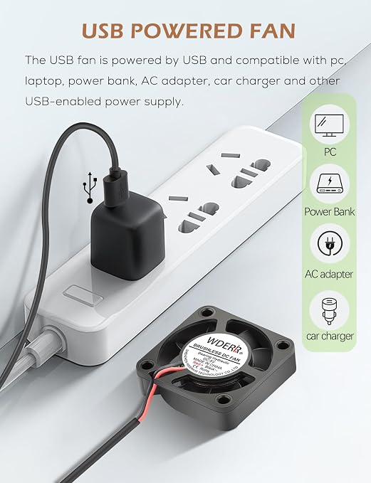 Mini 40mm x 10mm 5V USB DC Brushless High Speed Computer Cooling - Image 3