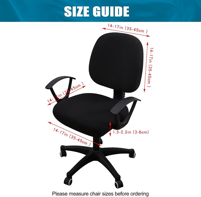 Smiry Stretch Printed Office Computer Desk Chair Covers for Seat & Backrest | Stretch Fit, Soft Fabric Universal Washable Removable, Anti-Dust Rotating Chair Slipcovers Protector - Image 4