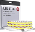 BTF-LIGHTING 5V USB COB LED Strip Lights 3.28FT Warm White 2700K by BTF-LIGHTING