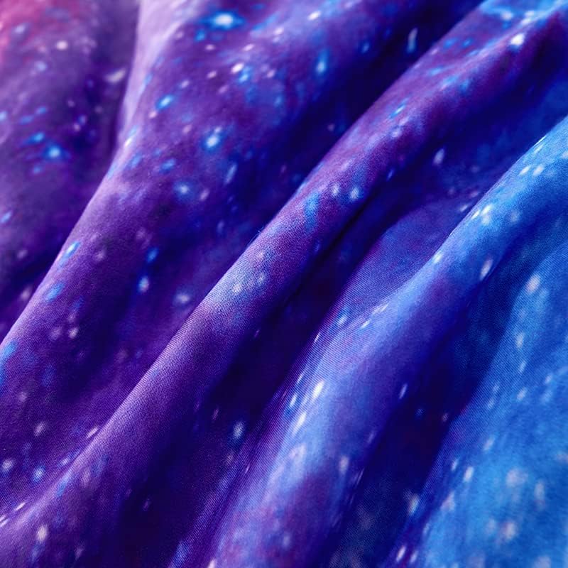 7PCS Purple Comforter Sets Queen,Girls Galaxy Comforter Queen,Girls Bed Sets Queen,Bed in a Bag with Flat Sheet and Fitted Sheet,Pillowcases,Cushion Covers for Girl,Galaxy Bedding Sets - Image 5