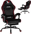 Velvet Gaming Chair, Ergonomic High Back Racing Chair with Footrest, Spring Wide Cushion, Adjustable Headrest & Lumbar Support, 90-135° Recline, 360° Swivel, 300lbs for Home Office, Red by Unknown