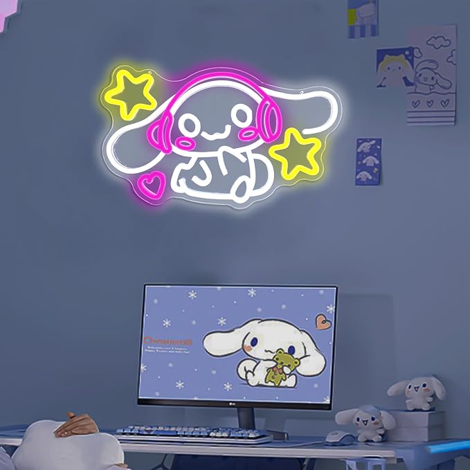 Anime Neon Sign Anime Neon Light Up Signs for Wall Decor Cartoon LED Signs for Bedroom Girls Room Home Cute Neon Wall Signs Decoration Gifts for Kids Children - Image 3