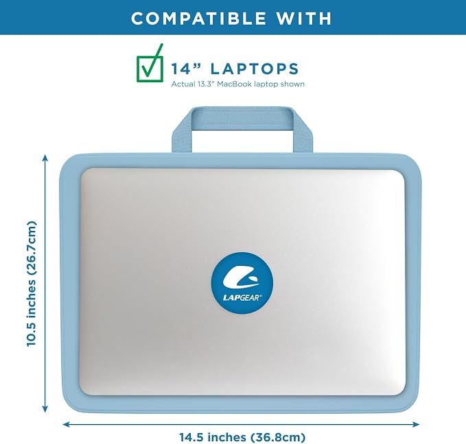 LAPGEAR Compact Lap Desk – Sky Blue, Fits 14" Laptops - Image 3