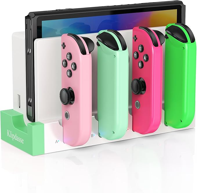 Switch Controller Charger Dock for Nintendo Switch 1/OLED for 4 Joy-Cons by Klipdasse