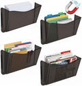 Azar Displays 250045-SMK Plastic Wall Mount File Holder with Magnets Smoke Colored, 4-Pack by AzarDisplays