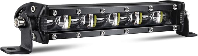 CO LIGHT Led Light Bar Single 7 inch Slim Single Row Lightbar Driving Combo Beam Off Road Work Lights with Mounting Brackets & 6D Reflectors for Truck, Car, Cabin, Boat, ATV, UTV by COLIGHT