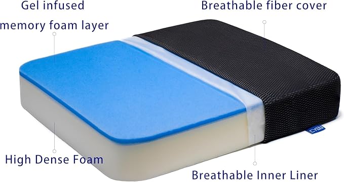 Ifoam Memory Foam Layer Wheelchair Cushion+Extra Wide-Waterproof-22×22×4 in | Bariatric Cushion-Heavy Duty-500 lbs Capacity-Seat Cushion for Heavy People-Pressure Sore & Tailbone Pain Relief+Density Base - Image 3