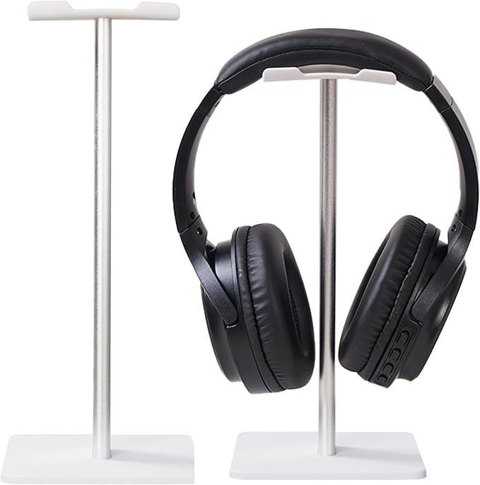 Headphone Stand, U-Shaped Universal Headset Holder, Anti-Slip Base, White | Flexible headrest, sturdy design, stable anti-slip base, fits most headphones, ideal for gaming, office & home use by Unknown